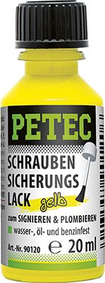 Petec 90120 Lak na zajištění šroubů, žlutá 20ml