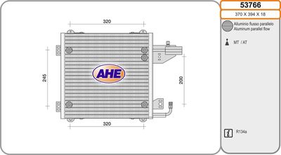 AHE 53766 Радиатор кондиционера  для RENAULT RAPID (Рено Рапид)