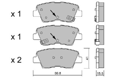 AISIN BPHY-2004 Тормозные колодки и сигнализаторы  для HYUNDAI i10 (Хендай И10)