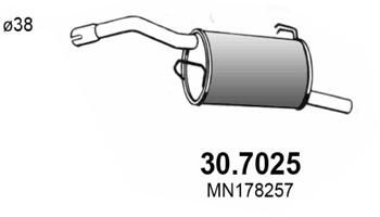 ASSO 30.7025 Глушитель выхлопных газов  для MITSUBISHI COLT VI (Z3_A, Z2_A) 1.3 LPG