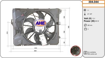 Вентилятор, охлаждение двигателя AHE 304.044 для BMW Z4
