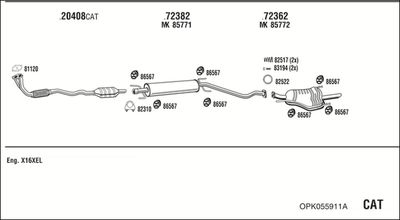 ABGASANLAGE WALKER OPK055911A