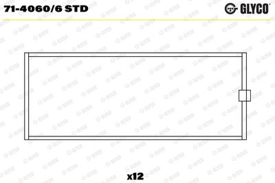 Vevstakslagerskål GLYCO 71-4060/6 STD för VOLVO