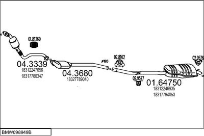 SISTEM DE ESAPAMENT MTS BMW098949B016315