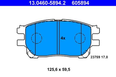 Комплект тормозных колодок, дисковый тормоз 13.0460-5894.2