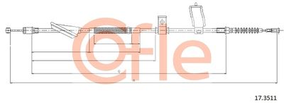 Тросик, cтояночный тормоз COFLE 17.3511 для DAEWOO LEGANZA