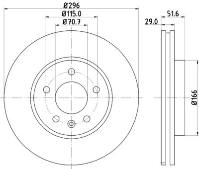 Тормозной диск HELLA 8DD 355 114-401 для CHEVROLET EQUINOX