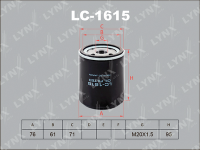 Масляный фильтр LYNXauto LC-1615 для FORD C-MAX
