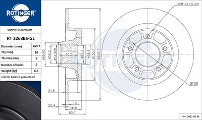 ROTINGER RT 3263BS-GL Тормозные диски для RENAULT MEGANE II Coupé-Cabriolet (EM0/1_) 2.0 dCi ROTINGER RT 3263BS-GL Тормозные диски для RENAULT MEGANE II Coupé-Cabriolet (EM0/1_) 2.0 dCi