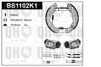 Комплект тормозных колодок QUINTON HAZELL BS1102K1 для HYUNDAI MATRIX
