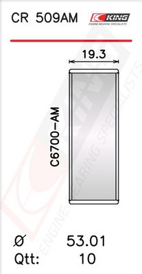 Черупка на биелен лагер KING CR 509AM0.25