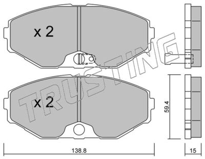 TRUSTING 420.0 Тормозные колодки и сигнализаторы для NISSAN MAXIMA / MAXIMA QX V (A33) 2.0 V6 24V
