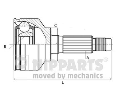 Шарнирный комплект, приводной вал NIPPARTS J2827001 для SUBARU MV