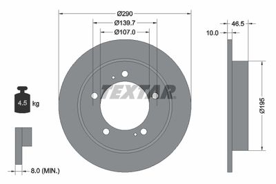 Тормозной диск TEXTAR 92066003 для SUZUKI X-90