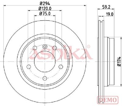 спирачен диск ASHIKA 61-00-0109C