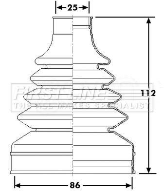 Пыльник, приводной вал FIRST LINE FCB6256 для CHRYSLER VOYAGER