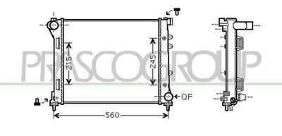 Радиатор, охлаждение двигателя PRASCO FD008R002 для FIAT 500