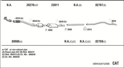 SISTEM DE ESAPAMENT WALKER MBK008752BB