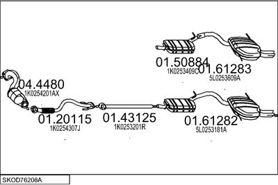 SISTEM DE ESAPAMENT MTS SKOD76208A032750