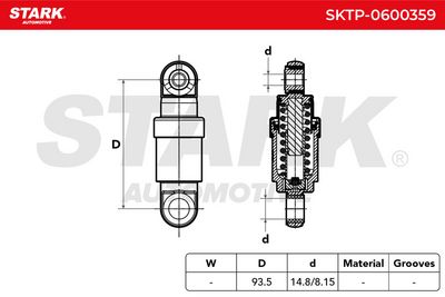 обтящна ролка, пистов ремък STARK SKTP-0600359