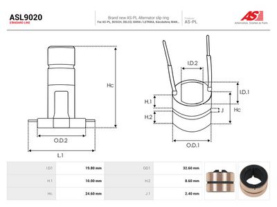 Kluzný kroužek, generátor AS-PL ASL9020