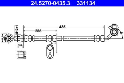 Тормозной шланг ATE 24.5270-0435.3 для HONDA CR-V