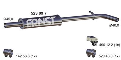 ERNST 523097 Глушитель выхлопных газов  для RENAULT CAPTUR (Рено Каптур)