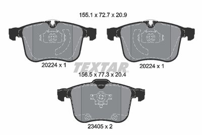 Комплект тормозных колодок, дисковый тормоз TEXTAR 2022401 для CADILLAC BLS