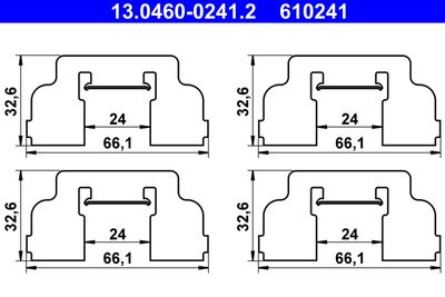 Комплектующие, колодки дискового тормоза ATE 13.0460-0241.2 для DACIA LOGAN