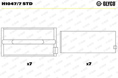 Vevaxellagerskål GLYCO H1047/7 STD för IVECO