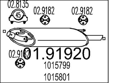 MTS 01.91920 Глушитель выхлопных газов  для FORD FIESTA IV (JA_, JB_) 1.8 D