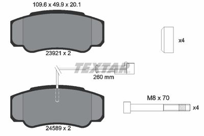 Комплект тормозных колодок, дисковый тормоз TEXTAR 2392103 для NISSAN NT400