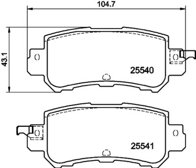 Комплект тормозных колодок, дисковый тормоз HELLA 8DB 355 037-091 для MAZDA CX-5
