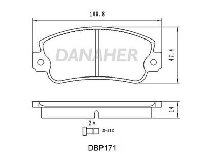 Комплект тормозных колодок, дисковый тормоз DANAHER DBP171 для TALBOT MURENA