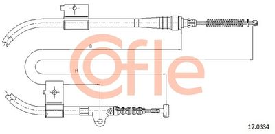 Тросик, cтояночный тормоз COFLE 92.17.0334 для FORD MAVERICK