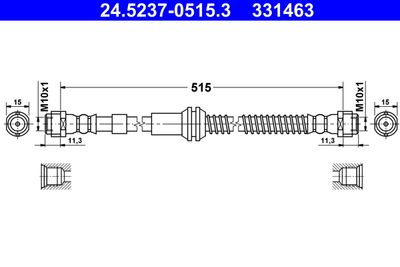 Тормозной шланг ATE 24.5237-0515.3 для AUDI Q7