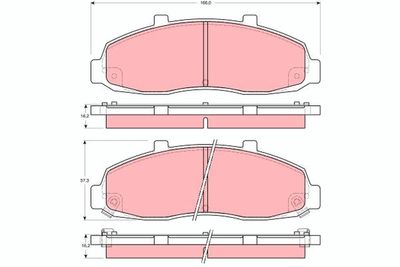 Zestaw klocków hamulcowych, hamulce tarczowe TRW GDB4103
