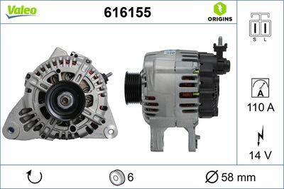 генератор VALEO 616155