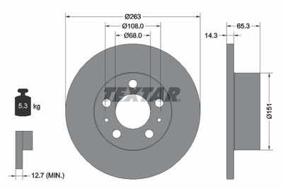 Тормозной диск TEXTAR 92021600 для VOLVO 240