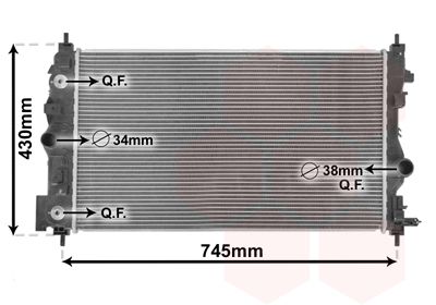 VAN-WEZEL 37002547 Радіатор охолодження двигуна для CHEVROLET (Шевроле)