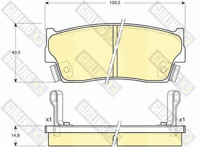 Комплект тормозных колодок, дисковый тормоз GIRLING 6131839 для SUZUKI X-90