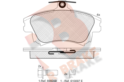 Комплект тормозных колодок, дисковый тормоз R BRAKE RB1236-208 для SMART FORFOUR