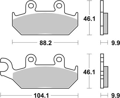 Brake pads Voor, beoogd gebruik: route, materiaal: sinter-SA, 46,1x88,2x9,9mm