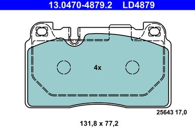 Комплект тормозных колодок, дисковый тормоз ATE 13.0470-4879.2 для PORSCHE MACAN