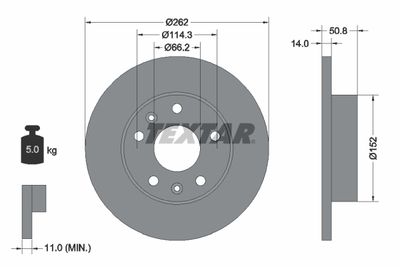 Тормозной диск TEXTAR 92102900 для LAND ROVER FREELANDER