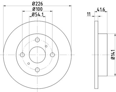 Тормозной диск MINTEX MDC1231 для TOYOTA STARLET