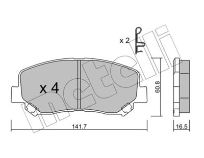 Комплект тормозных колодок, дисковый тормоз METELLI 22-0969-0 для MAZDA CX-5