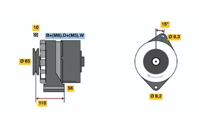 BOSCH 0 986 036 510 Генератор для VW CADDY