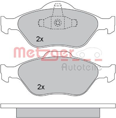 Комплект тормозных колодок, дисковый тормоз METZGER 1170045 для FORD STREET