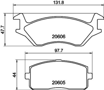 Комплект тормозных колодок, дисковый тормоз MINTEX MDB1145 для TOYOTA STARLET